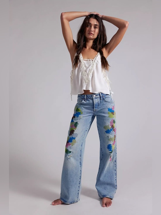 Denim - We The Free Tennessee Low-Rise Embroidered Boyfriend Jeans